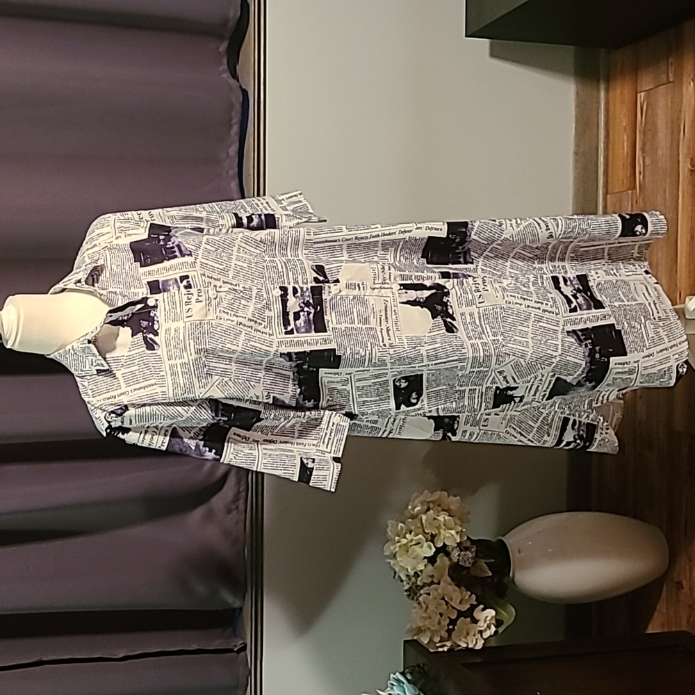 Unique Newspaper Shirt Dress